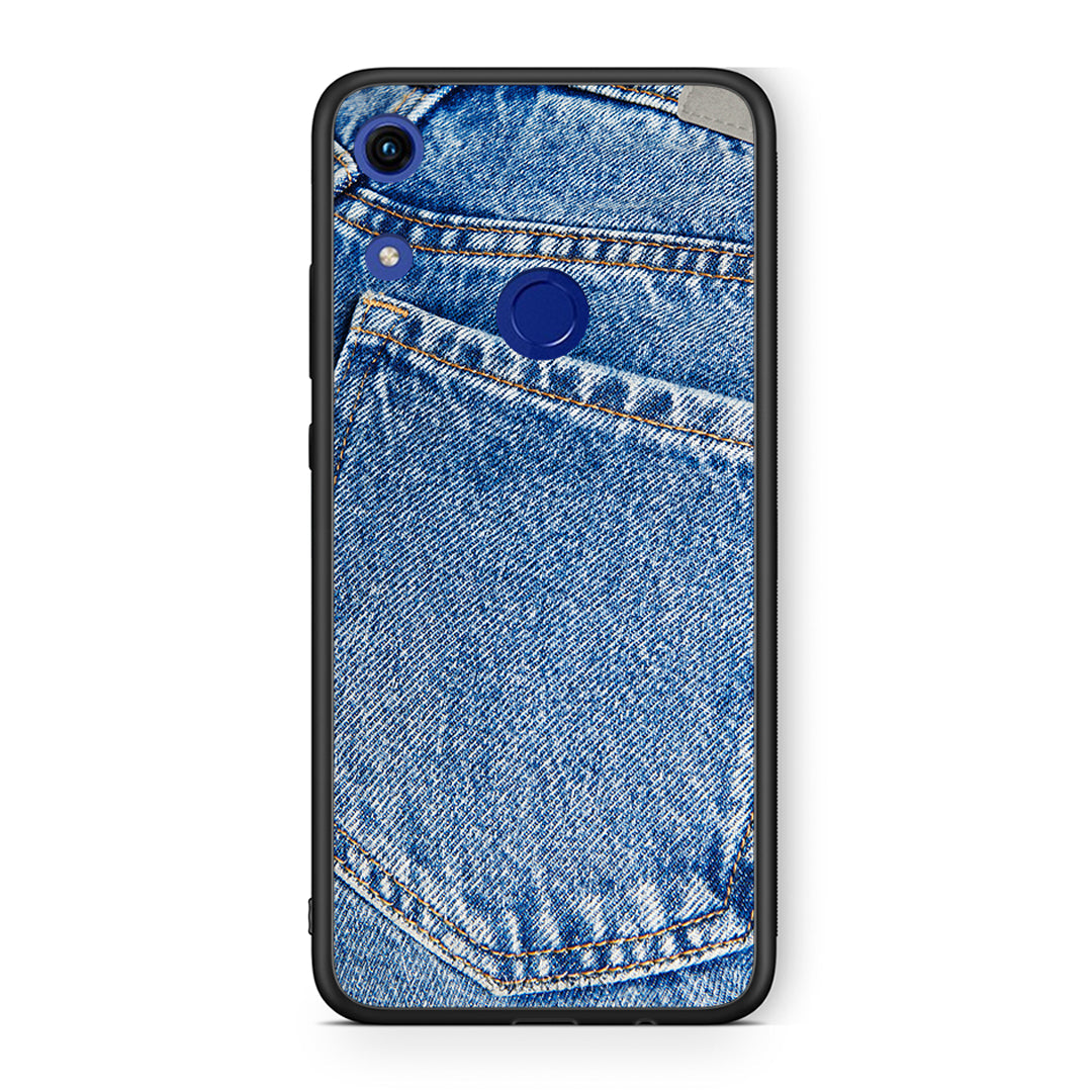 Honor 8A Jeans Pocket θήκη από τη Smartfits με σχέδιο στο πίσω μέρος και μαύρο περίβλημα | Smartphone case with colorful back and black bezels by Smartfits