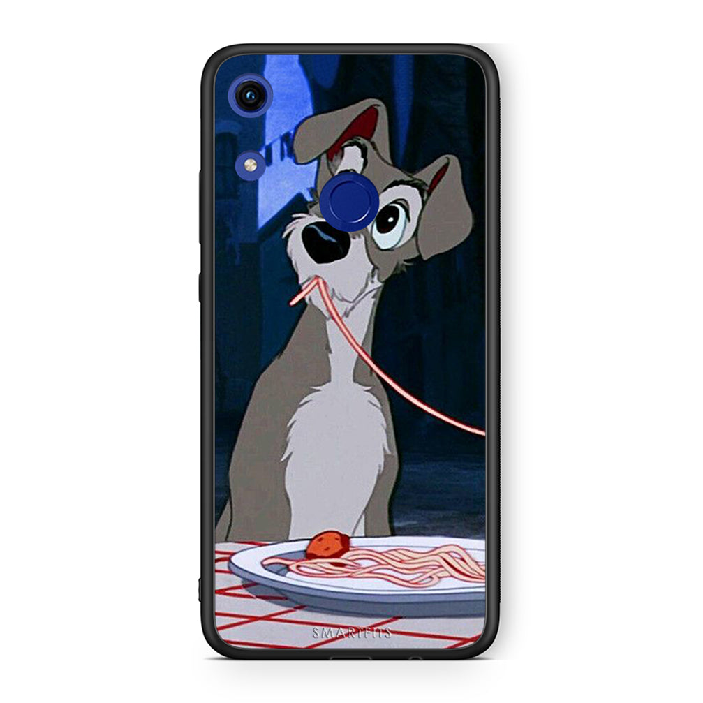 Honor 8A Lady And Tramp 1 Θήκη Αγίου Βαλεντίνου από τη Smartfits με σχέδιο στο πίσω μέρος και μαύρο περίβλημα | Smartphone case with colorful back and black bezels by Smartfits