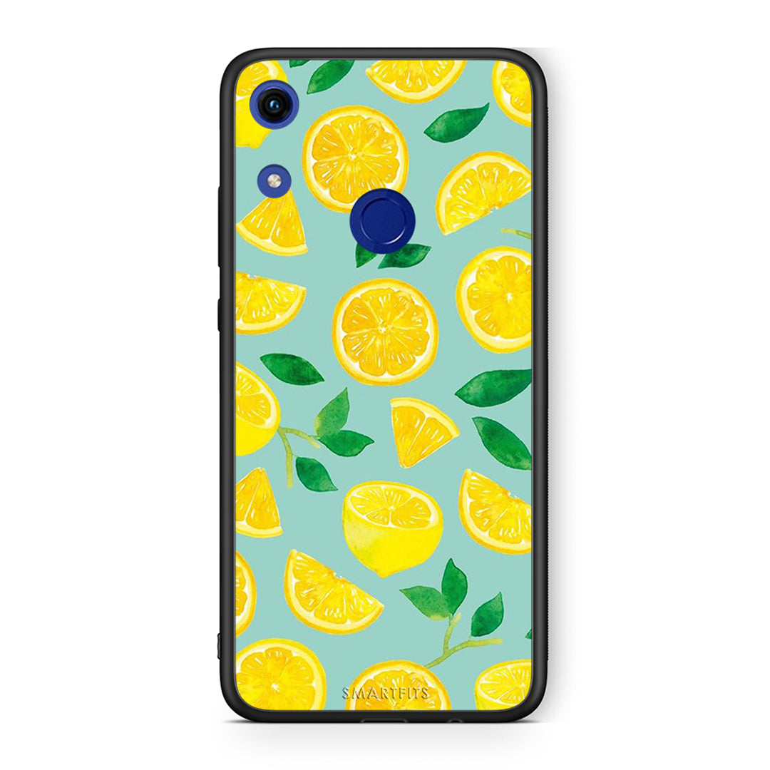 Honor 8A Lemons θήκη από τη Smartfits με σχέδιο στο πίσω μέρος και μαύρο περίβλημα | Smartphone case with colorful back and black bezels by Smartfits
