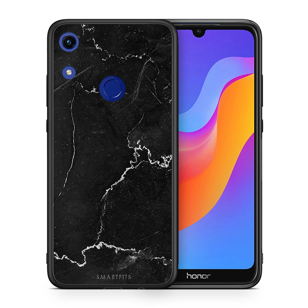 Θήκη Honor 8A Marble Black από τη Smartfits με σχέδιο στο πίσω μέρος και μαύρο περίβλημα | Honor 8A Marble Black case with colorful back and black bezels