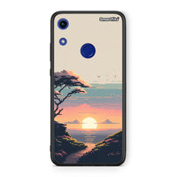 Thumbnail for Honor 8A Pixel Sunset Θήκη από τη Smartfits με σχέδιο στο πίσω μέρος και μαύρο περίβλημα | Smartphone case with colorful back and black bezels by Smartfits
