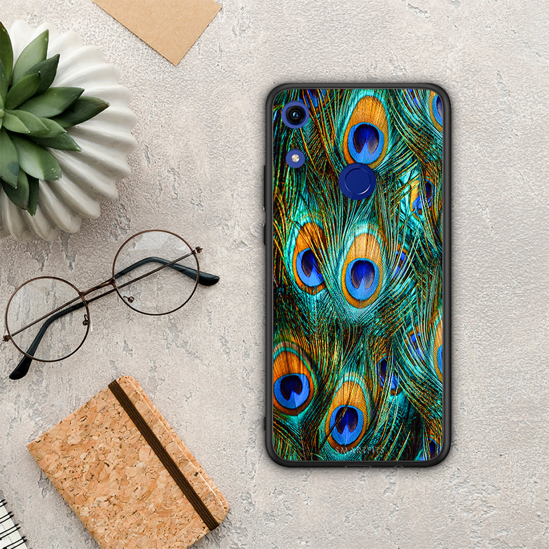 Real Peacock Feathers - Honor 8a case