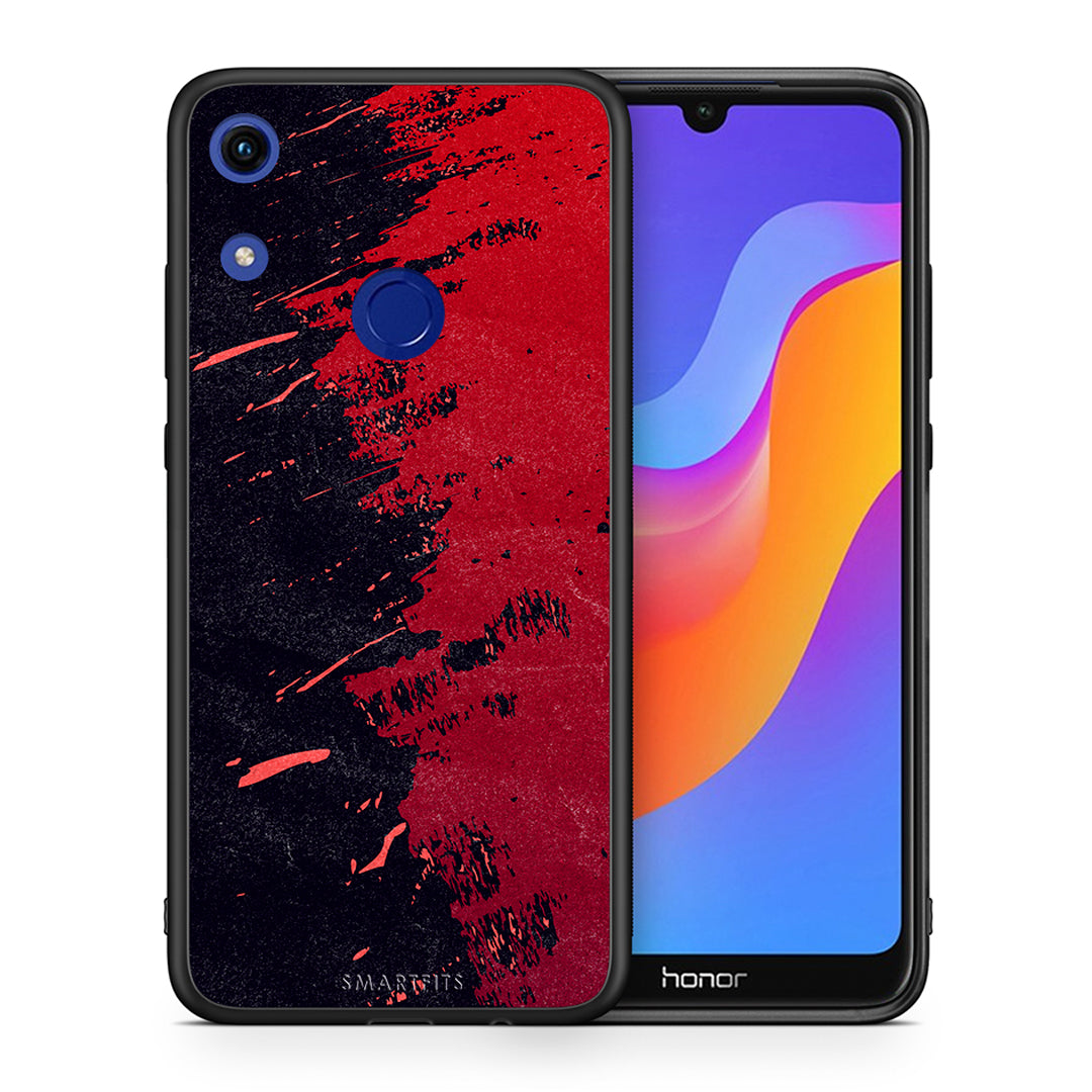 Θήκη Αγίου Βαλεντίνου Honor 8A Red Paint από τη Smartfits με σχέδιο στο πίσω μέρος και μαύρο περίβλημα | Honor 8A Red Paint case with colorful back and black bezels