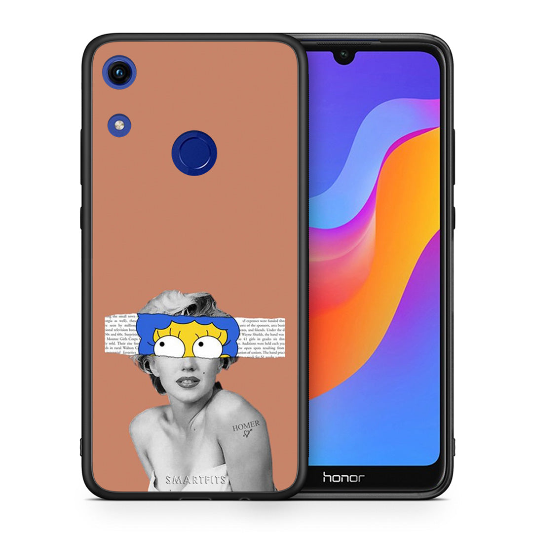 Θήκη Honor 8A Sim Merilyn από τη Smartfits με σχέδιο στο πίσω μέρος και μαύρο περίβλημα | Honor 8A Sim Merilyn case with colorful back and black bezels