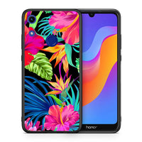 Thumbnail for Θήκη Honor 8A Tropical Flowers από τη Smartfits με σχέδιο στο πίσω μέρος και μαύρο περίβλημα | Honor 8A Tropical Flowers case with colorful back and black bezels