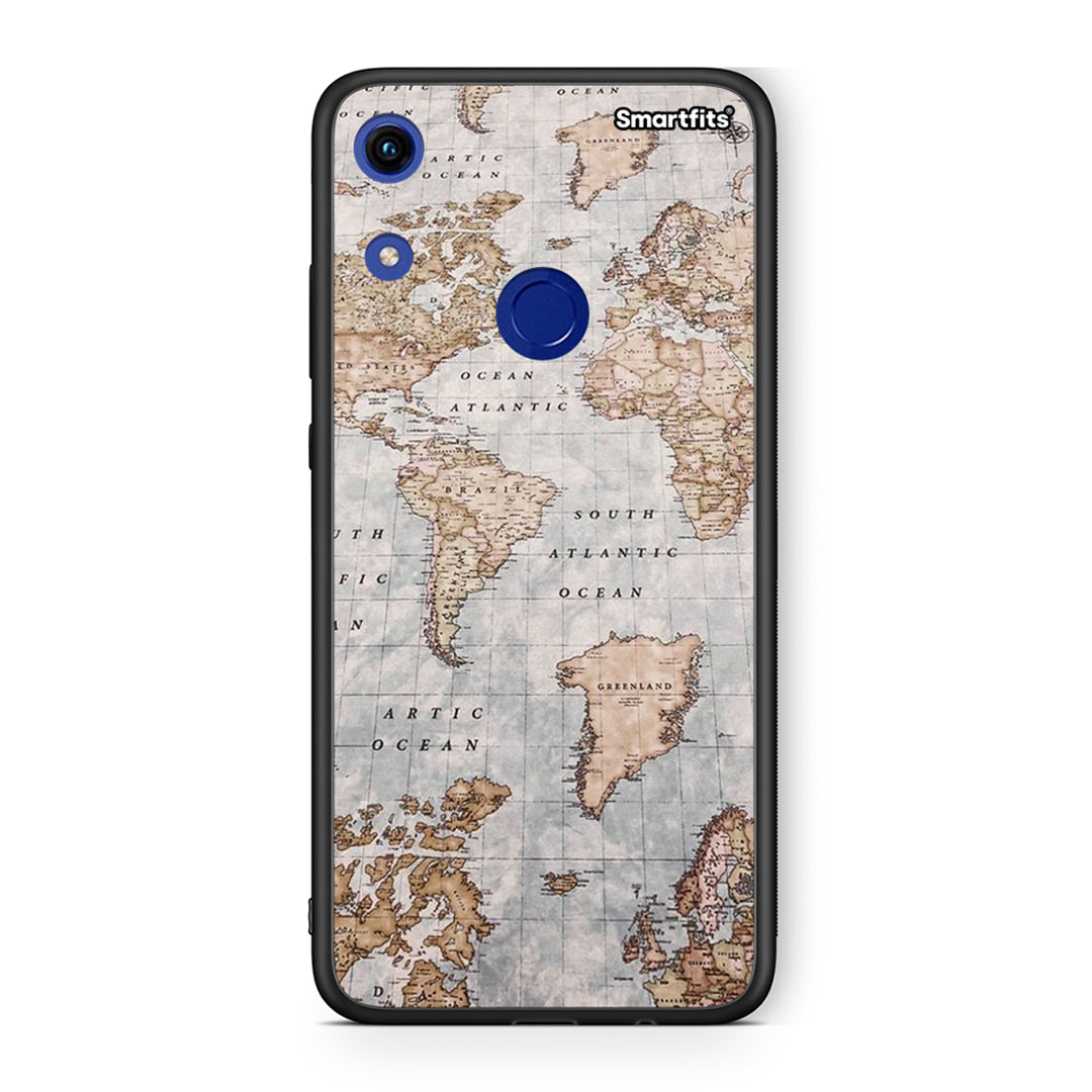 Honor 8A World Map Θήκη από τη Smartfits με σχέδιο στο πίσω μέρος και μαύρο περίβλημα | Smartphone case with colorful back and black bezels by Smartfits