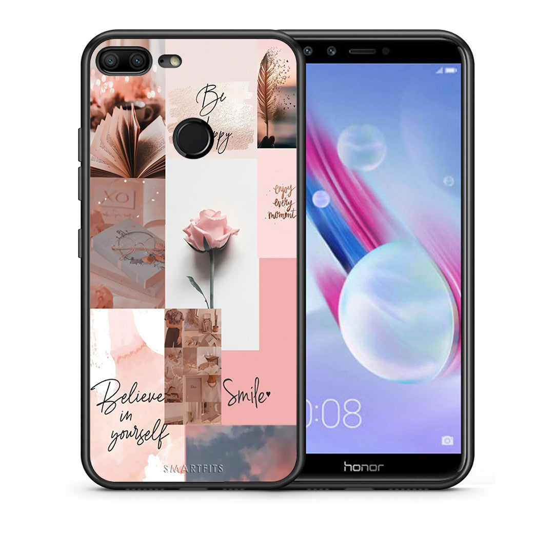 Θήκη Honor 9 Lite Aesthetic Collage από τη Smartfits με σχέδιο στο πίσω μέρος και μαύρο περίβλημα | Honor 9 Lite Aesthetic Collage case with colorful back and black bezels