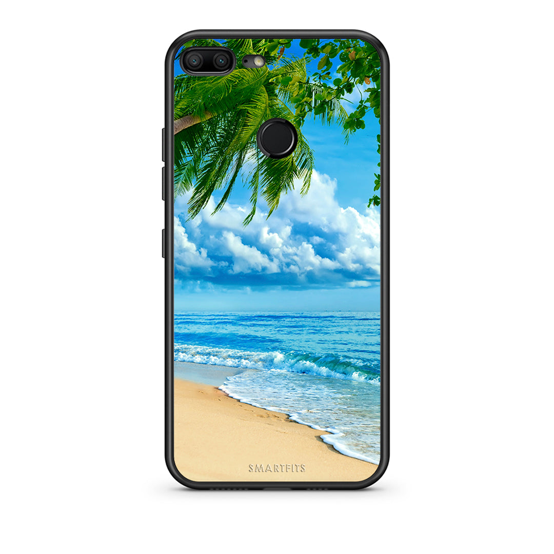 Honor 9 Lite Beautiful Beach θήκη από τη Smartfits με σχέδιο στο πίσω μέρος και μαύρο περίβλημα | Smartphone case with colorful back and black bezels by Smartfits