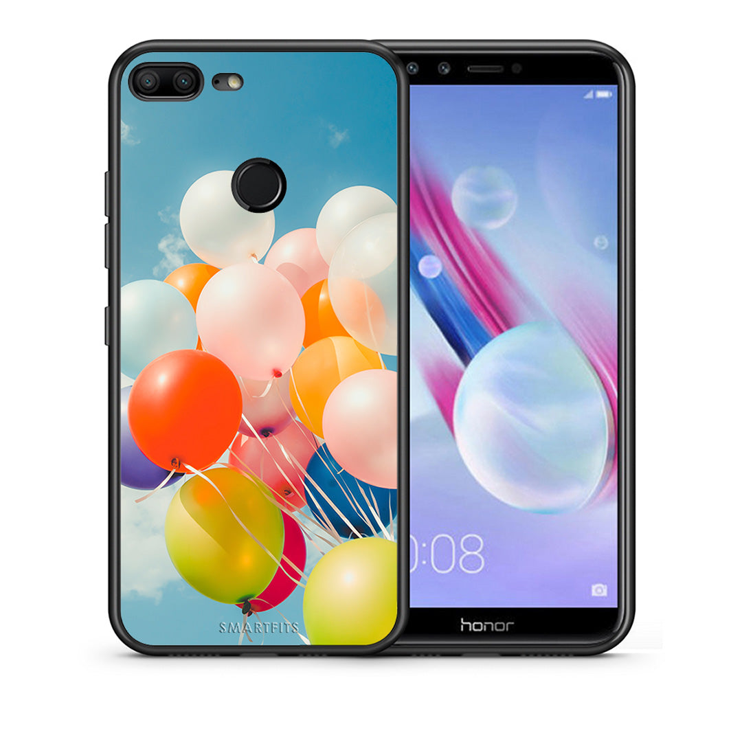 Θήκη Honor 9 Lite Colorful Balloons από τη Smartfits με σχέδιο στο πίσω μέρος και μαύρο περίβλημα | Honor 9 Lite Colorful Balloons case with colorful back and black bezels