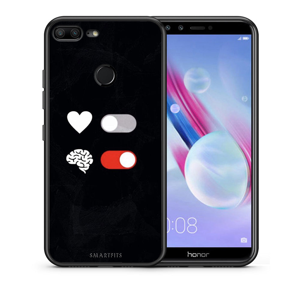 Θήκη Αγίου Βαλεντίνου Honor 9 Lite Heart Vs Brain από τη Smartfits με σχέδιο στο πίσω μέρος και μαύρο περίβλημα | Honor 9 Lite Heart Vs Brain case with colorful back and black bezels