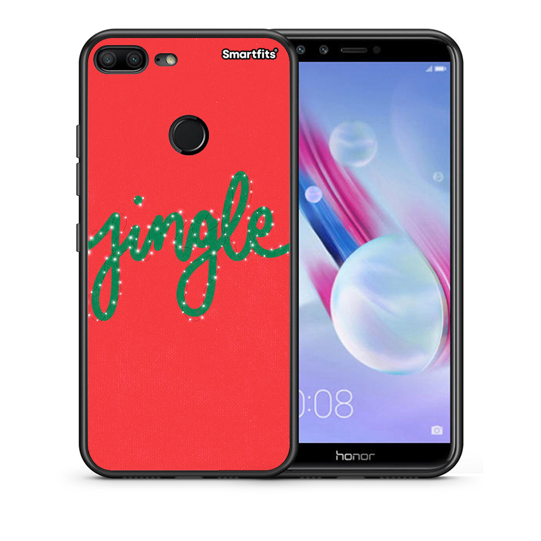 Θήκη Honor 9 Lite Jingle Xmas από τη Smartfits με σχέδιο στο πίσω μέρος και μαύρο περίβλημα | Honor 9 Lite Jingle Xmas case with colorful back and black bezels