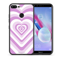 Thumbnail for Θήκη Honor 9 Lite Lilac Hearts από τη Smartfits με σχέδιο στο πίσω μέρος και μαύρο περίβλημα | Honor 9 Lite Lilac Hearts case with colorful back and black bezels