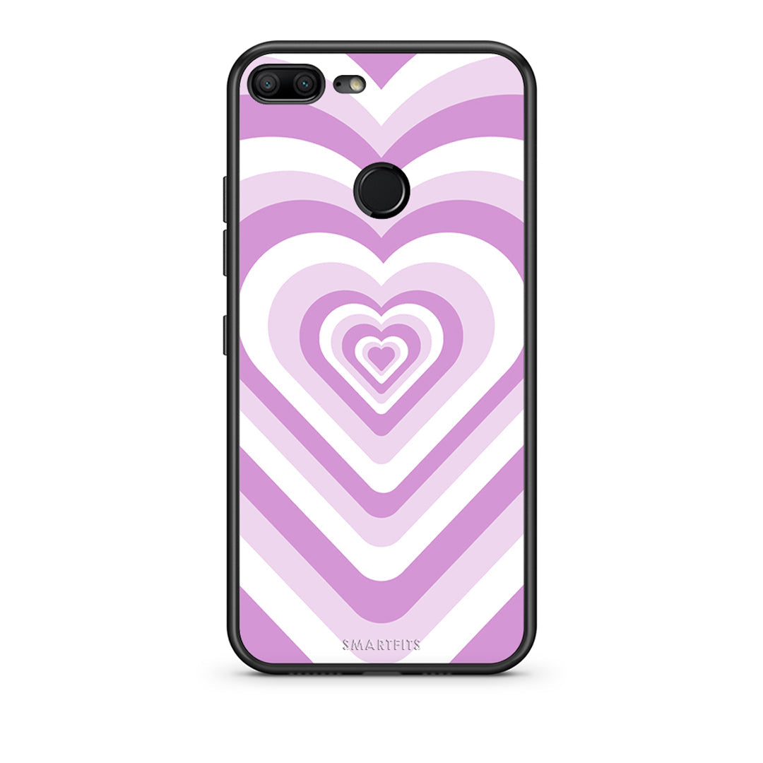 Honor 9 Lite Lilac Hearts θήκη από τη Smartfits με σχέδιο στο πίσω μέρος και μαύρο περίβλημα | Smartphone case with colorful back and black bezels by Smartfits