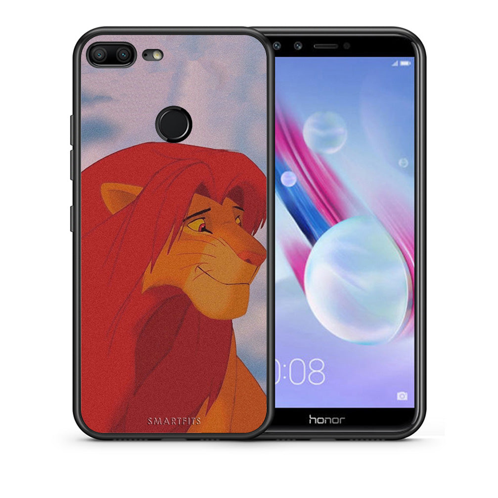 Θήκη Αγίου Βαλεντίνου Honor 9 Lite Lion Love 1 από τη Smartfits με σχέδιο στο πίσω μέρος και μαύρο περίβλημα | Honor 9 Lite Lion Love 1 case with colorful back and black bezels