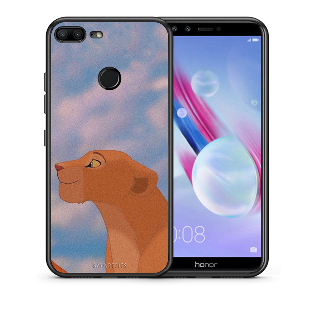 Θήκη Αγίου Βαλεντίνου Honor 9 Lite Lion Love 2 από τη Smartfits με σχέδιο στο πίσω μέρος και μαύρο περίβλημα | Honor 9 Lite Lion Love 2 case with colorful back and black bezels