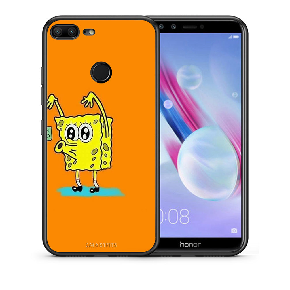 Θήκη Αγίου Βαλεντίνου Honor 9 Lite No Money 2 από τη Smartfits με σχέδιο στο πίσω μέρος και μαύρο περίβλημα | Honor 9 Lite No Money 2 case with colorful back and black bezels