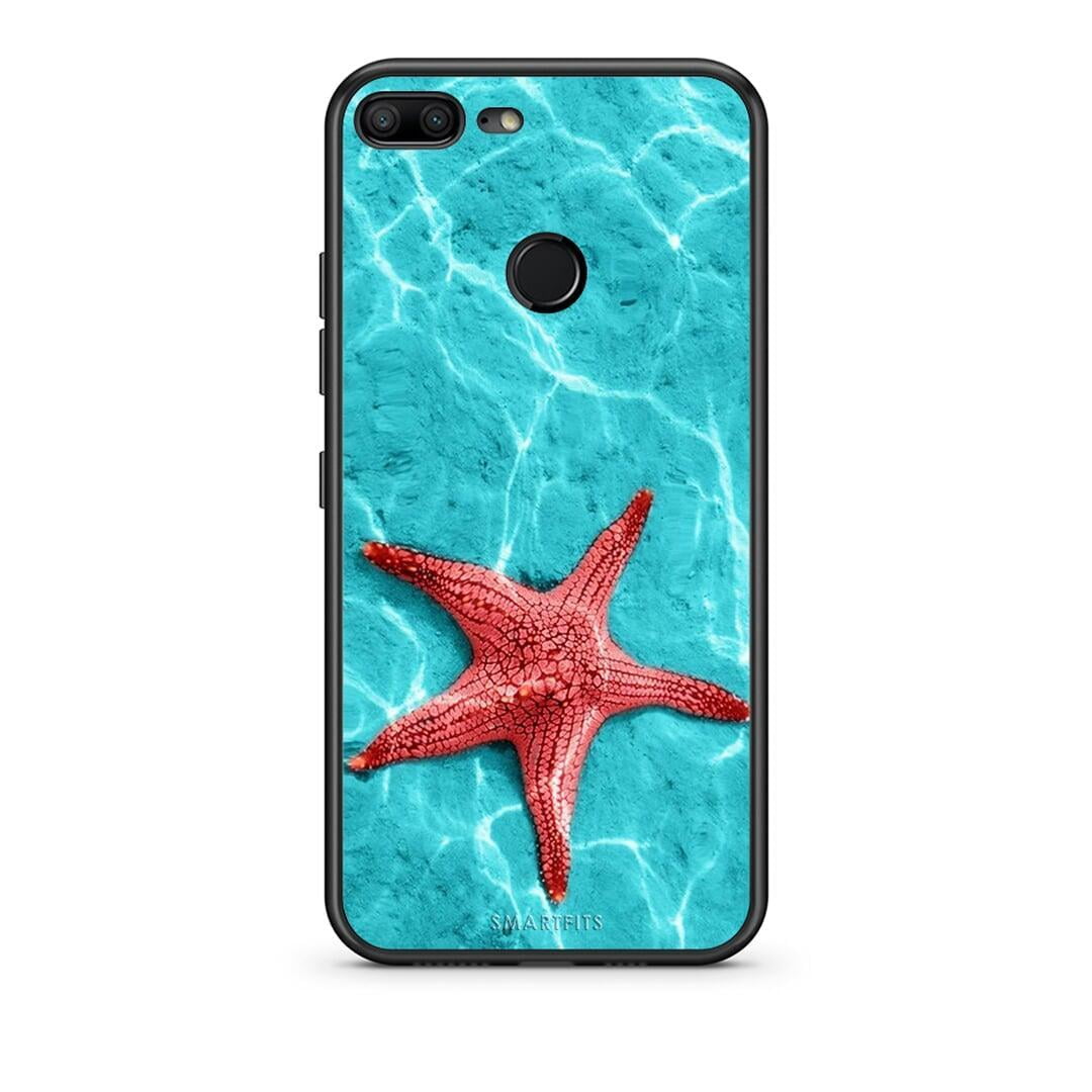 Honor 9 Lite Red Starfish Θήκη από τη Smartfits με σχέδιο στο πίσω μέρος και μαύρο περίβλημα | Smartphone case with colorful back and black bezels by Smartfits