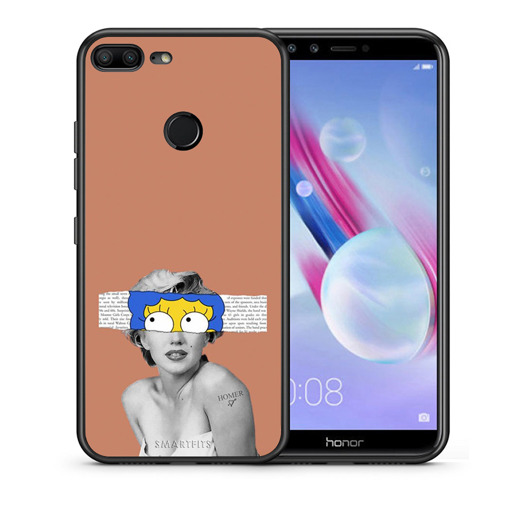 Θήκη Honor 9 Lite Sim Merilyn από τη Smartfits με σχέδιο στο πίσω μέρος και μαύρο περίβλημα | Honor 9 Lite Sim Merilyn case with colorful back and black bezels