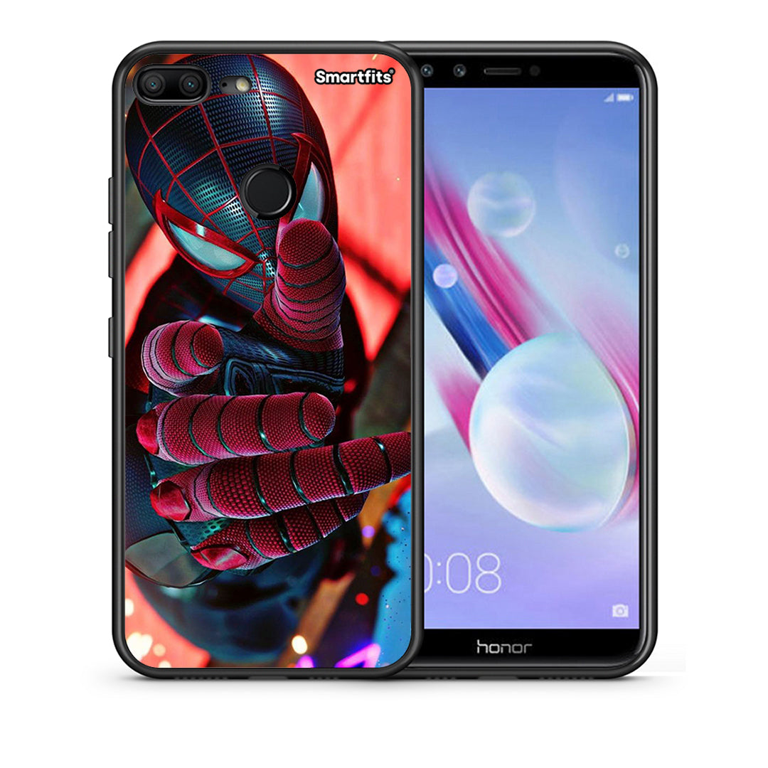 Θήκη Honor 9 Lite Spider Hand από τη Smartfits με σχέδιο στο πίσω μέρος και μαύρο περίβλημα | Honor 9 Lite Spider Hand case with colorful back and black bezels