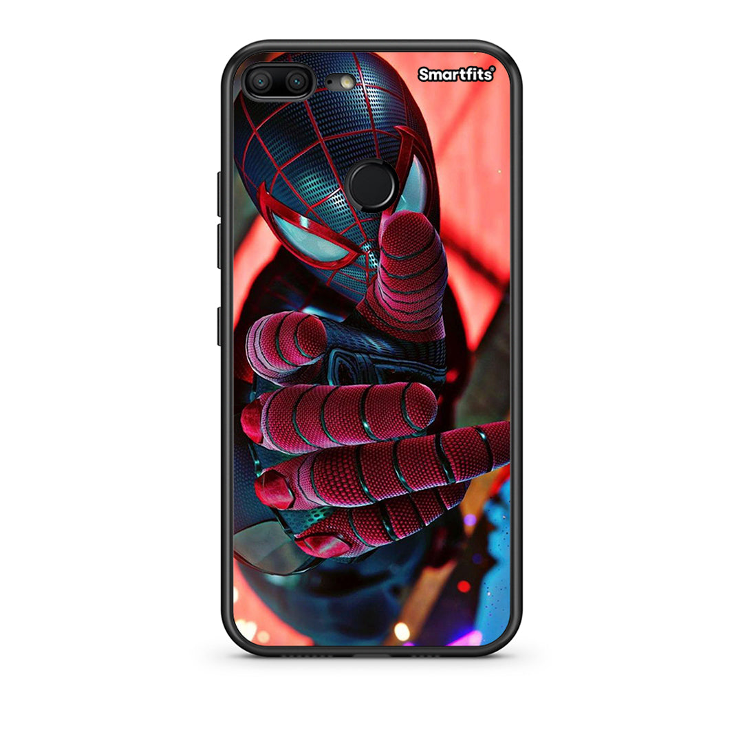 Honor 9 Lite Spider Hand Θήκη από τη Smartfits με σχέδιο στο πίσω μέρος και μαύρο περίβλημα | Smartphone case with colorful back and black bezels by Smartfits