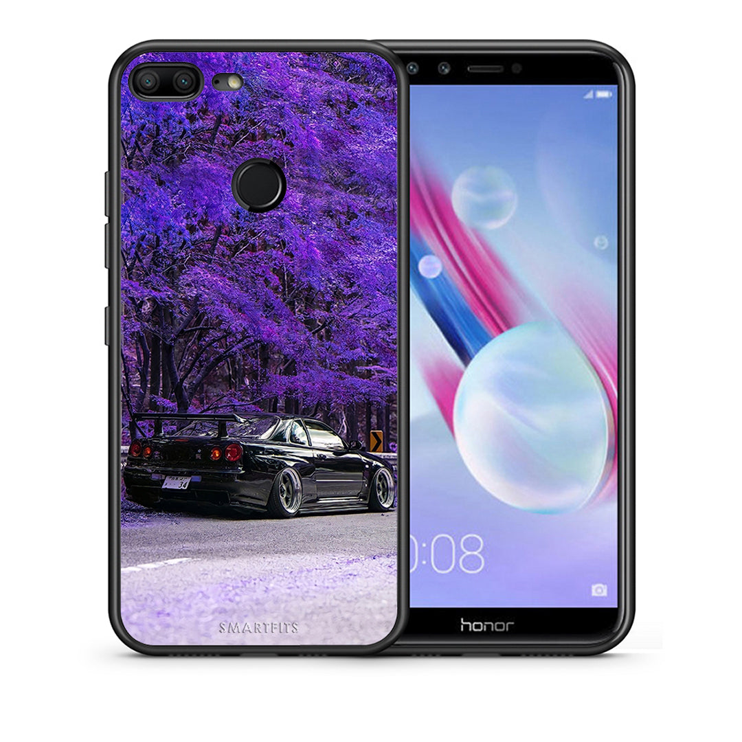 Θήκη Αγίου Βαλεντίνου Honor 9 Lite Super Car από τη Smartfits με σχέδιο στο πίσω μέρος και μαύρο περίβλημα | Honor 9 Lite Super Car case with colorful back and black bezels