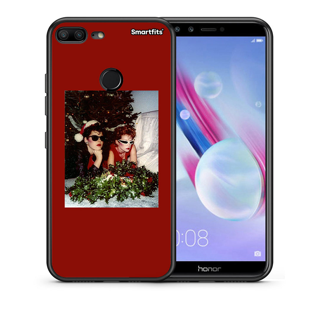 Θήκη Honor 9 Lite Waiting For Xmas από τη Smartfits με σχέδιο στο πίσω μέρος και μαύρο περίβλημα | Honor 9 Lite Waiting For Xmas case with colorful back and black bezels