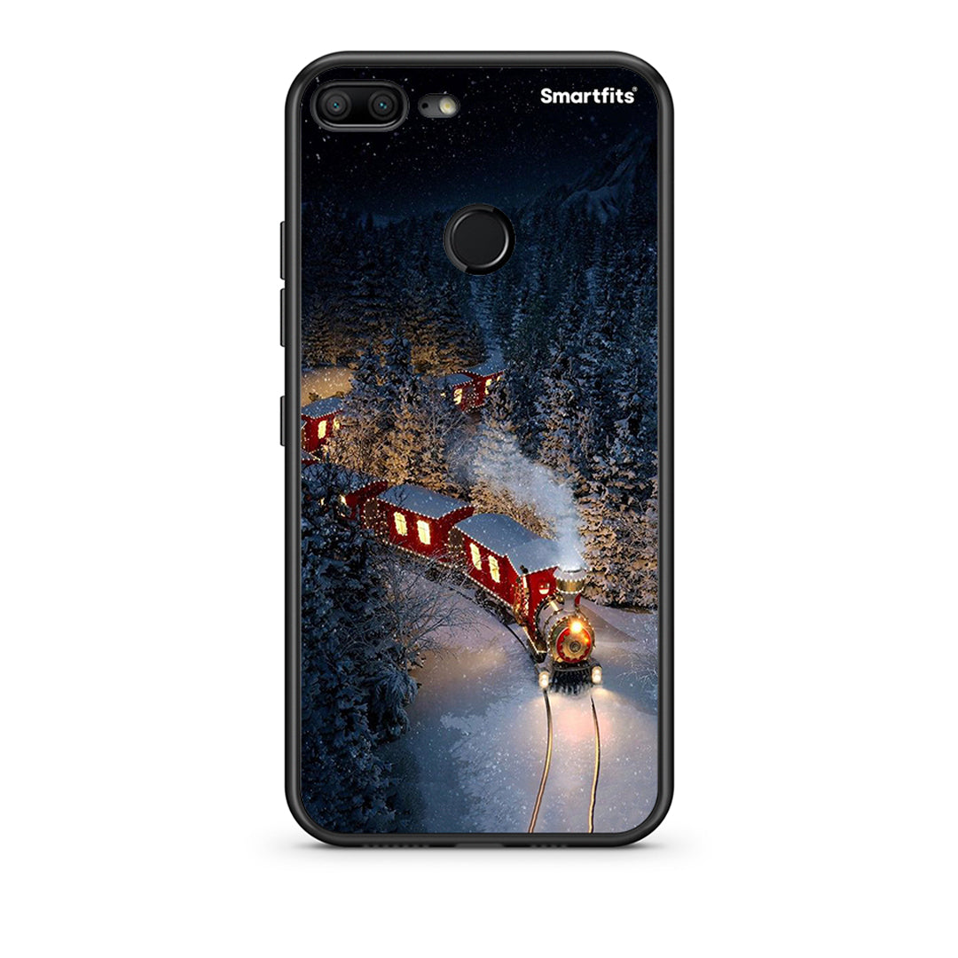 Huawei Honor 9 Lite Xmas Train θήκη από τη Smartfits με σχέδιο στο πίσω μέρος και μαύρο περίβλημα | Smartphone case with colorful back and black bezels by Smartfits