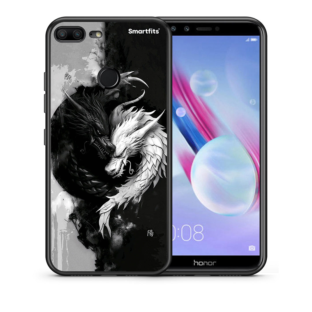 Θήκη Honor 9 Lite Yin Yang από τη Smartfits με σχέδιο στο πίσω μέρος και μαύρο περίβλημα | Honor 9 Lite Yin Yang case with colorful back and black bezels