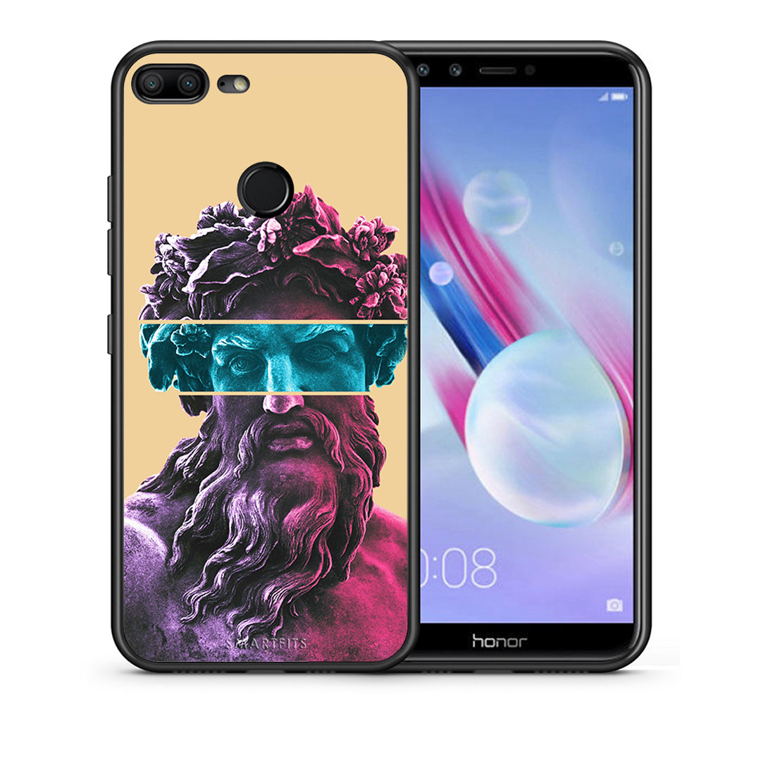 Θήκη Αγίου Βαλεντίνου Honor 9 Lite Zeus Art από τη Smartfits με σχέδιο στο πίσω μέρος και μαύρο περίβλημα | Honor 9 Lite Zeus Art case with colorful back and black bezels