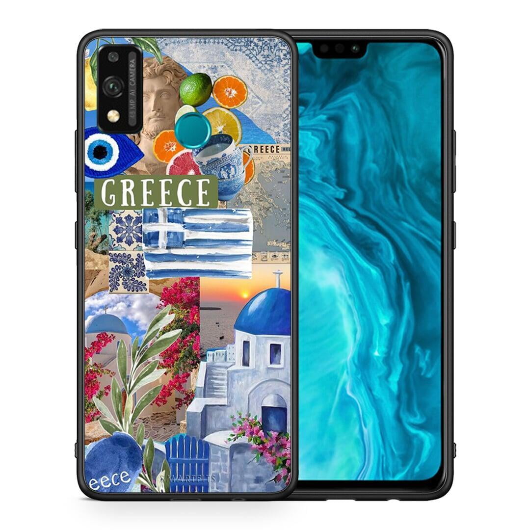 Θήκη Honor 9X Lite All Greek από τη Smartfits με σχέδιο στο πίσω μέρος και μαύρο περίβλημα | Honor 9X Lite All Greek case with colorful back and black bezels