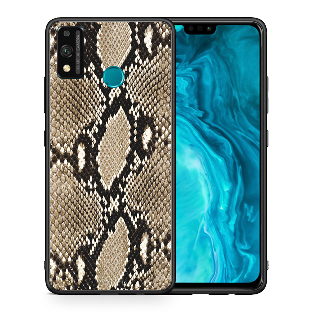 Θήκη Honor 9X Lite Fashion Snake Animal από τη Smartfits με σχέδιο στο πίσω μέρος και μαύρο περίβλημα | Honor 9X Lite Fashion Snake Animal case with colorful back and black bezels