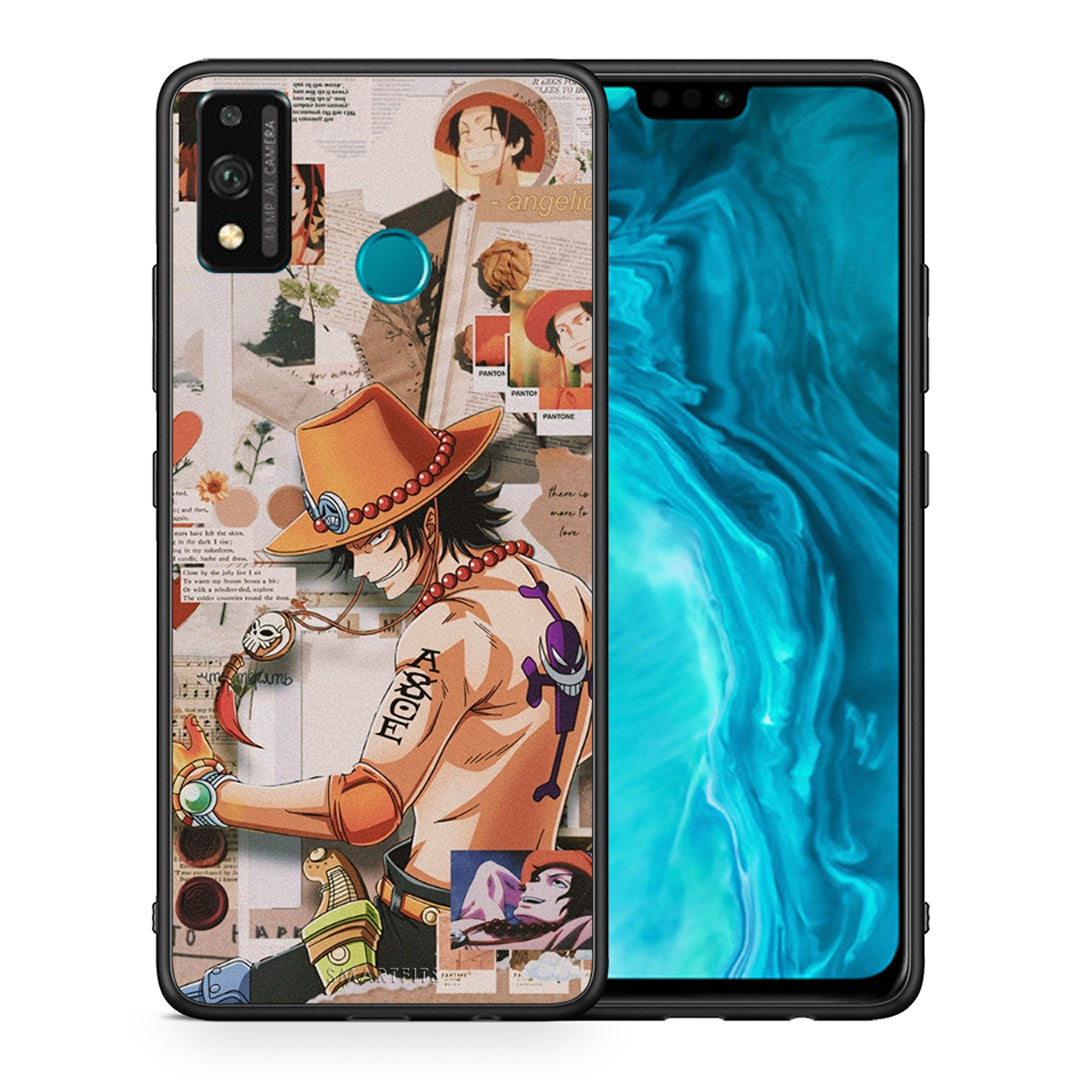 Θήκη Honor 9X Lite Anime Collage από τη Smartfits με σχέδιο στο πίσω μέρος και μαύρο περίβλημα | Honor 9X Lite Anime Collage case with colorful back and black bezels