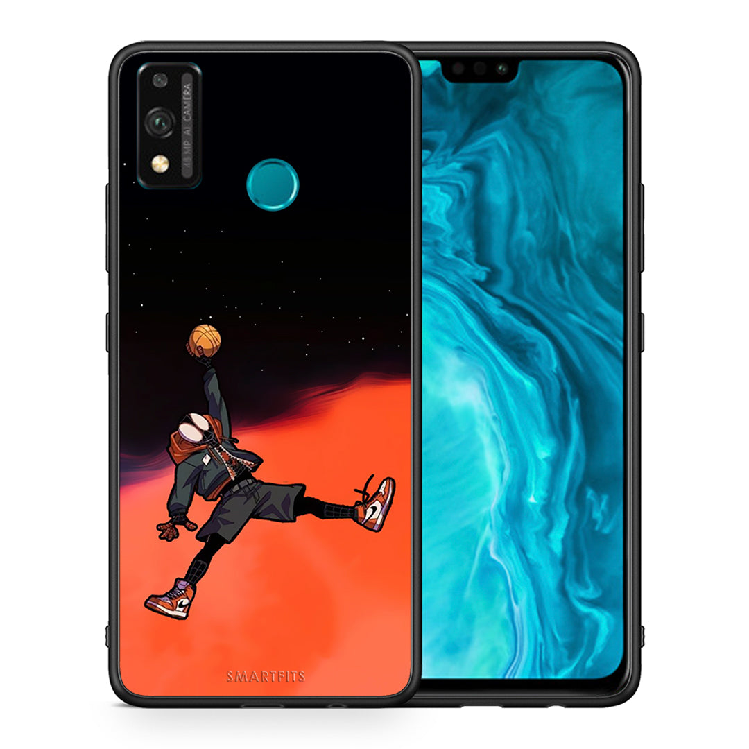 Θήκη Honor 9X Lite Basketball Hero από τη Smartfits με σχέδιο στο πίσω μέρος και μαύρο περίβλημα | Honor 9X Lite Basketball Hero case with colorful back and black bezels