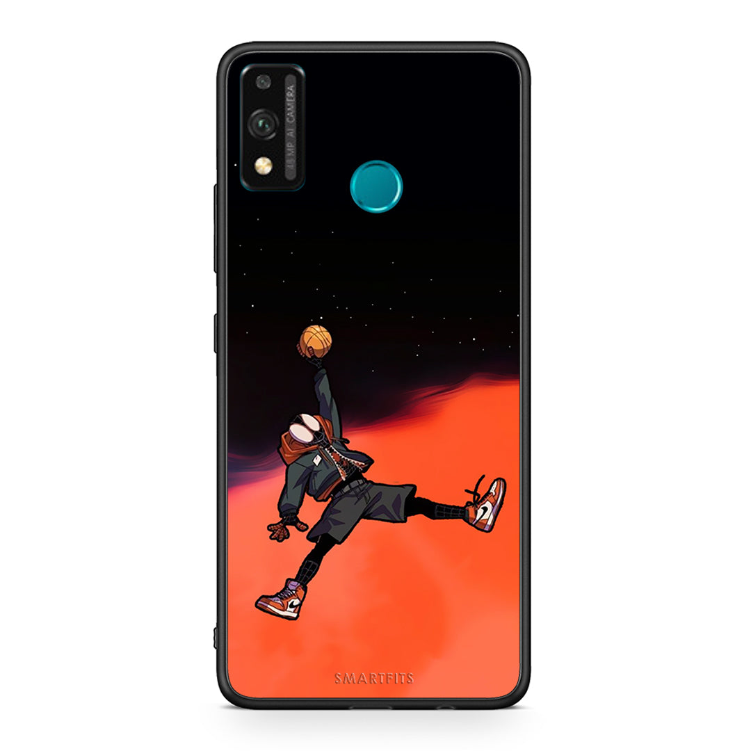 Honor 9X Lite Basketball Hero θήκη από τη Smartfits με σχέδιο στο πίσω μέρος και μαύρο περίβλημα | Smartphone case with colorful back and black bezels by Smartfits