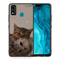 Thumbnail for Θήκη Honor 9X Lite Cats In Love από τη Smartfits με σχέδιο στο πίσω μέρος και μαύρο περίβλημα | Honor 9X Lite Cats In Love case with colorful back and black bezels