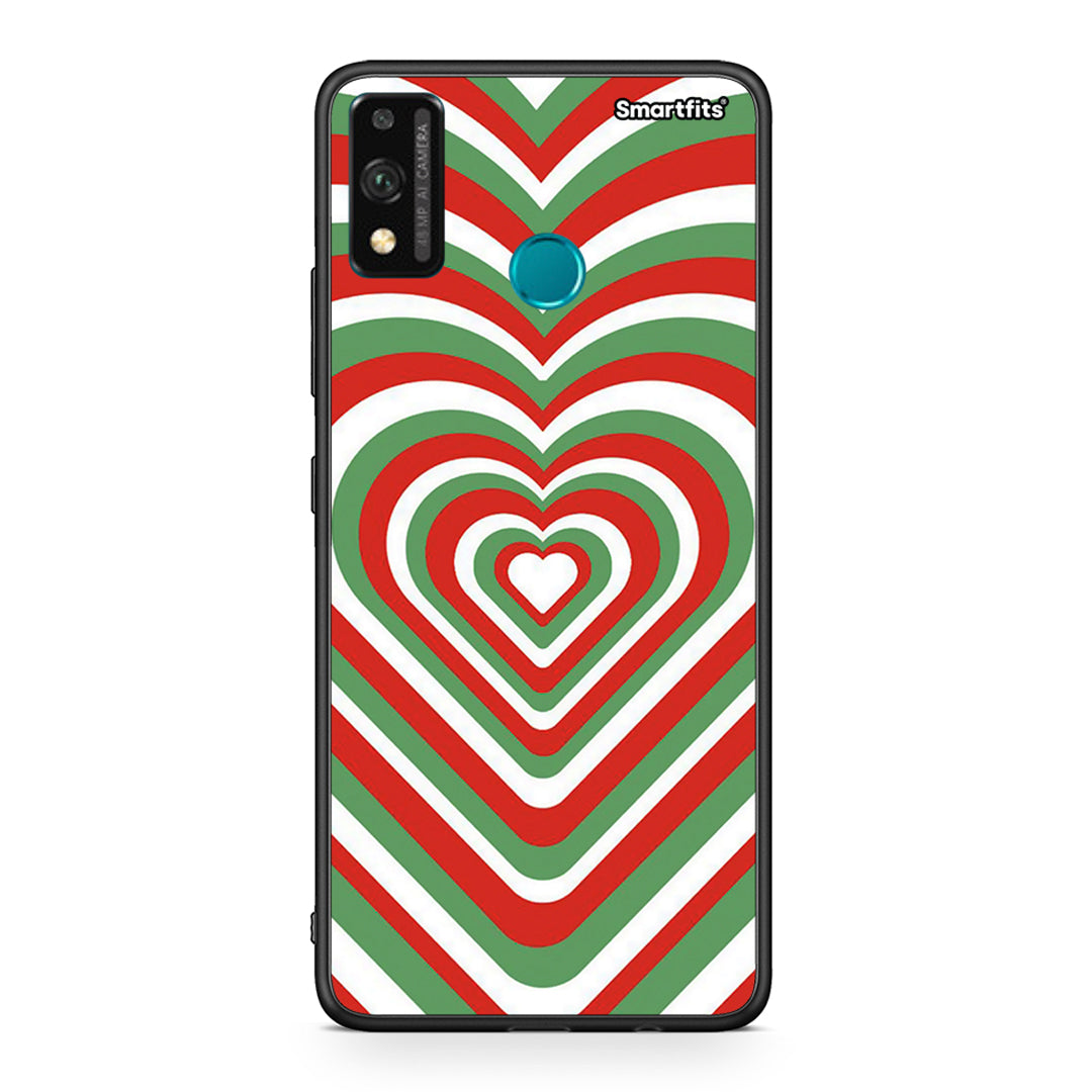 Honor 9X Lite Christmas Hearts θήκη από τη Smartfits με σχέδιο στο πίσω μέρος και μαύρο περίβλημα | Smartphone case with colorful back and black bezels by Smartfits