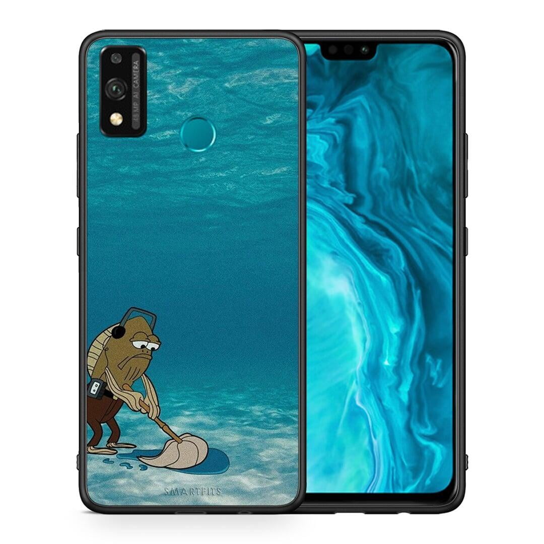 Θήκη Honor 9X Lite Clean The Ocean από τη Smartfits με σχέδιο στο πίσω μέρος και μαύρο περίβλημα | Honor 9X Lite Clean The Ocean case with colorful back and black bezels