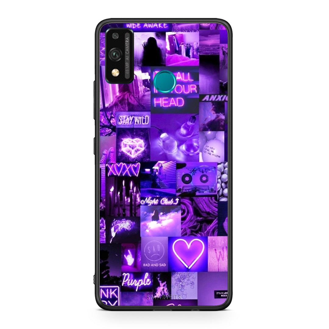 Honor 9X Lite Collage Stay Wild Θήκη Αγίου Βαλεντίνου από τη Smartfits με σχέδιο στο πίσω μέρος και μαύρο περίβλημα | Smartphone case with colorful back and black bezels by Smartfits