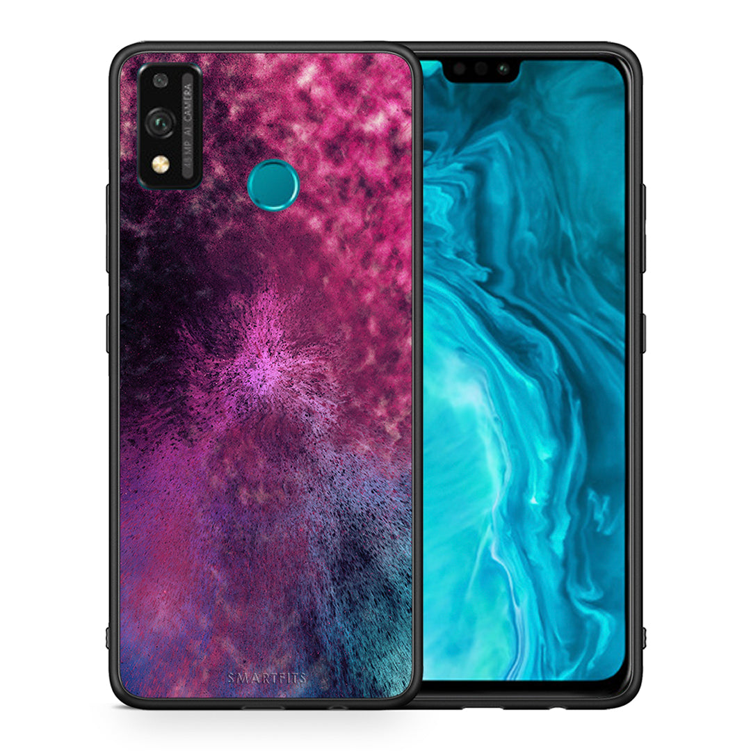 Θήκη Honor 9X Lite Aurora Galaxy από τη Smartfits με σχέδιο στο πίσω μέρος και μαύρο περίβλημα | Honor 9X Lite Aurora Galaxy case with colorful back and black bezels