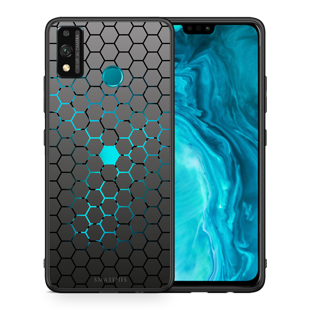 Θήκη Honor 9X Lite Hexagonal Geometric από τη Smartfits με σχέδιο στο πίσω μέρος και μαύρο περίβλημα | Honor 9X Lite Hexagonal Geometric case with colorful back and black bezels