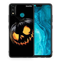 Thumbnail for Θήκη Honor 9X Lite Halloween Scary Pumpkin από τη Smartfits με σχέδιο στο πίσω μέρος και μαύρο περίβλημα | Honor 9X Lite Halloween Scary Pumpkin case with colorful back and black bezels