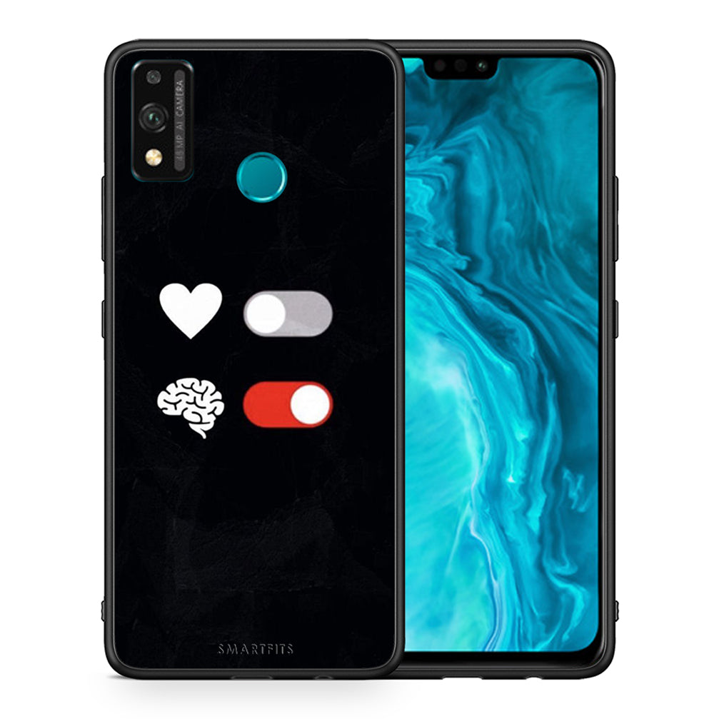 Θήκη Αγίου Βαλεντίνου Honor 9X Lite Heart Vs Brain από τη Smartfits με σχέδιο στο πίσω μέρος και μαύρο περίβλημα | Honor 9X Lite Heart Vs Brain case with colorful back and black bezels