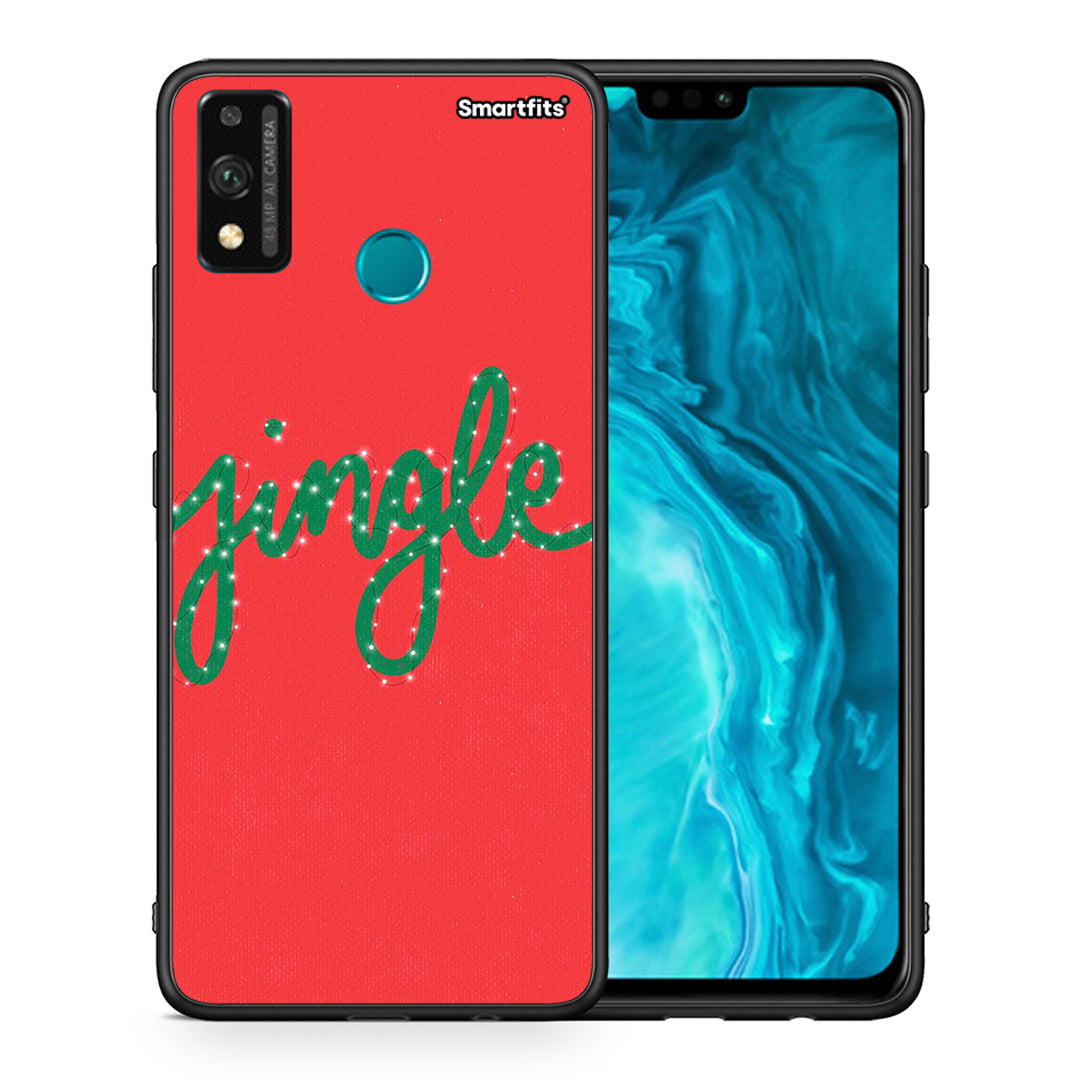 Θήκη Honor 9X Lite Jingle Xmas από τη Smartfits με σχέδιο στο πίσω μέρος και μαύρο περίβλημα | Honor 9X Lite Jingle Xmas case with colorful back and black bezels