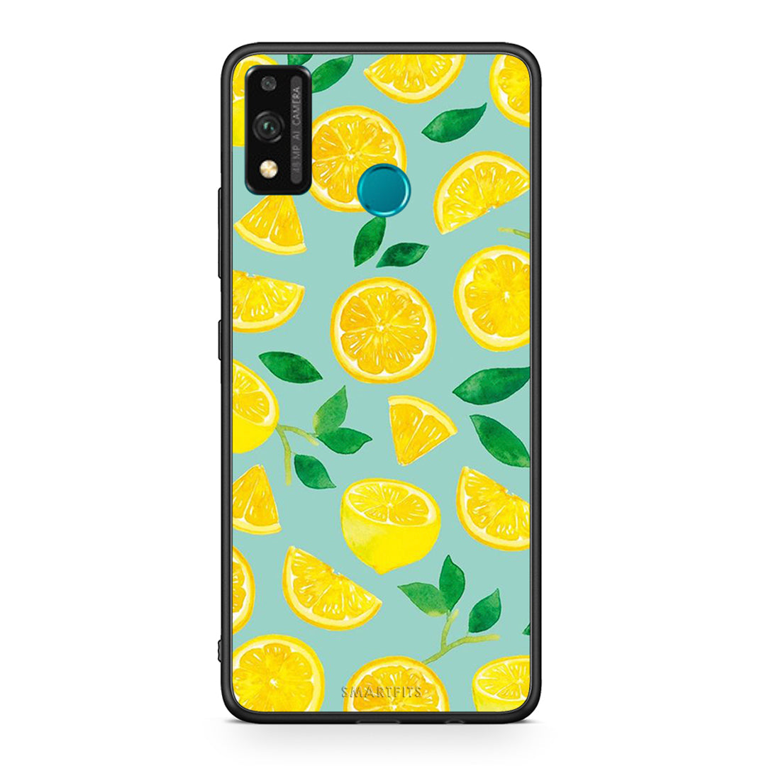 Honor 9X Lite Lemons θήκη από τη Smartfits με σχέδιο στο πίσω μέρος και μαύρο περίβλημα | Smartphone case with colorful back and black bezels by Smartfits