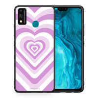 Thumbnail for Θήκη Honor 9X Lite Lilac Hearts από τη Smartfits με σχέδιο στο πίσω μέρος και μαύρο περίβλημα | Honor 9X Lite Lilac Hearts case with colorful back and black bezels