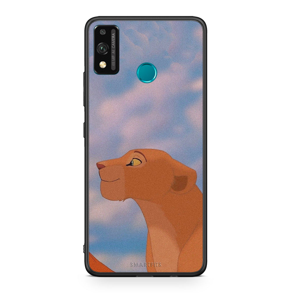 Honor 9X Lite Lion Love 2 Θήκη Αγίου Βαλεντίνου από τη Smartfits με σχέδιο στο πίσω μέρος και μαύρο περίβλημα | Smartphone case with colorful back and black bezels by Smartfits