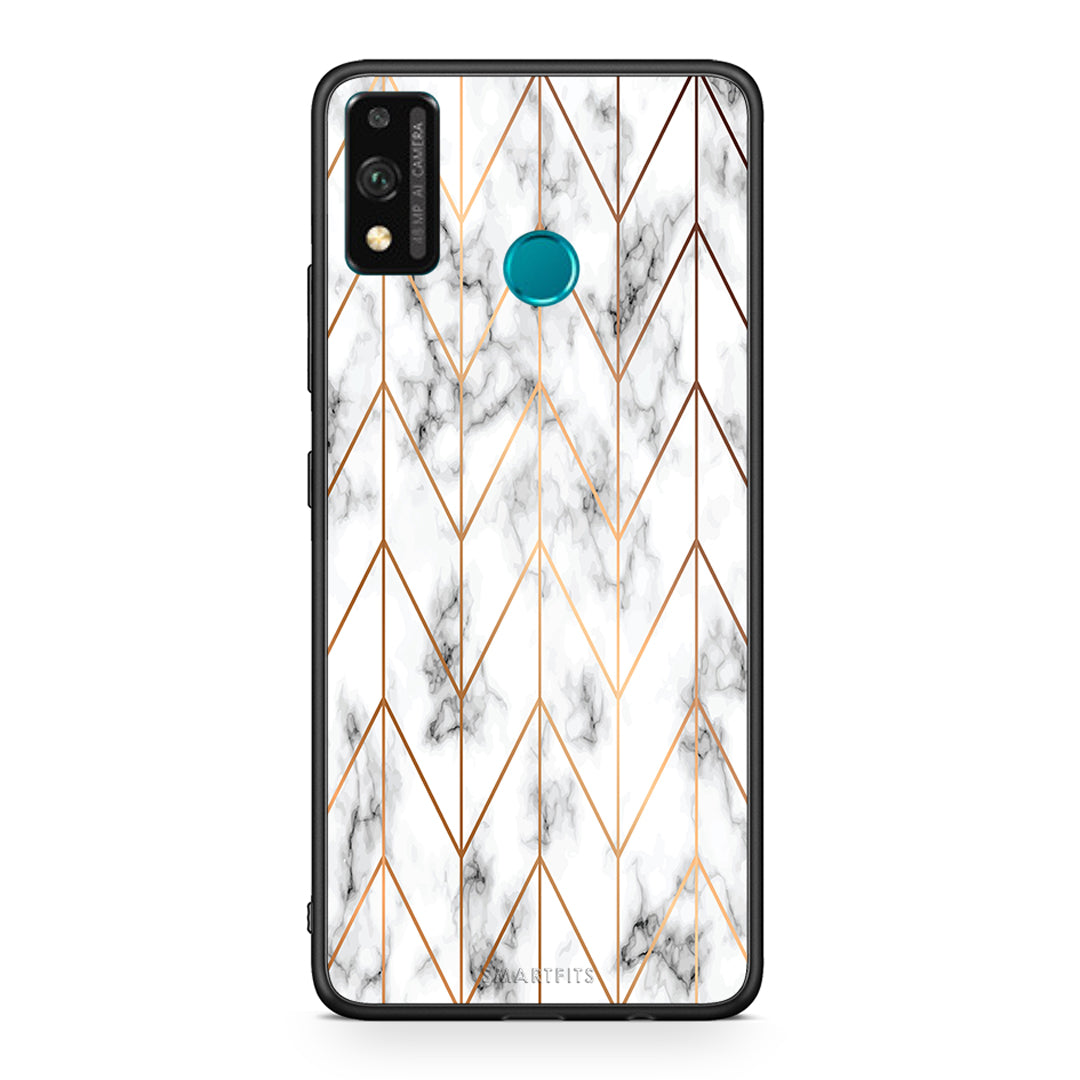 44 - Honor 9X Lite Gold Geometric Marble case, cover, bumper