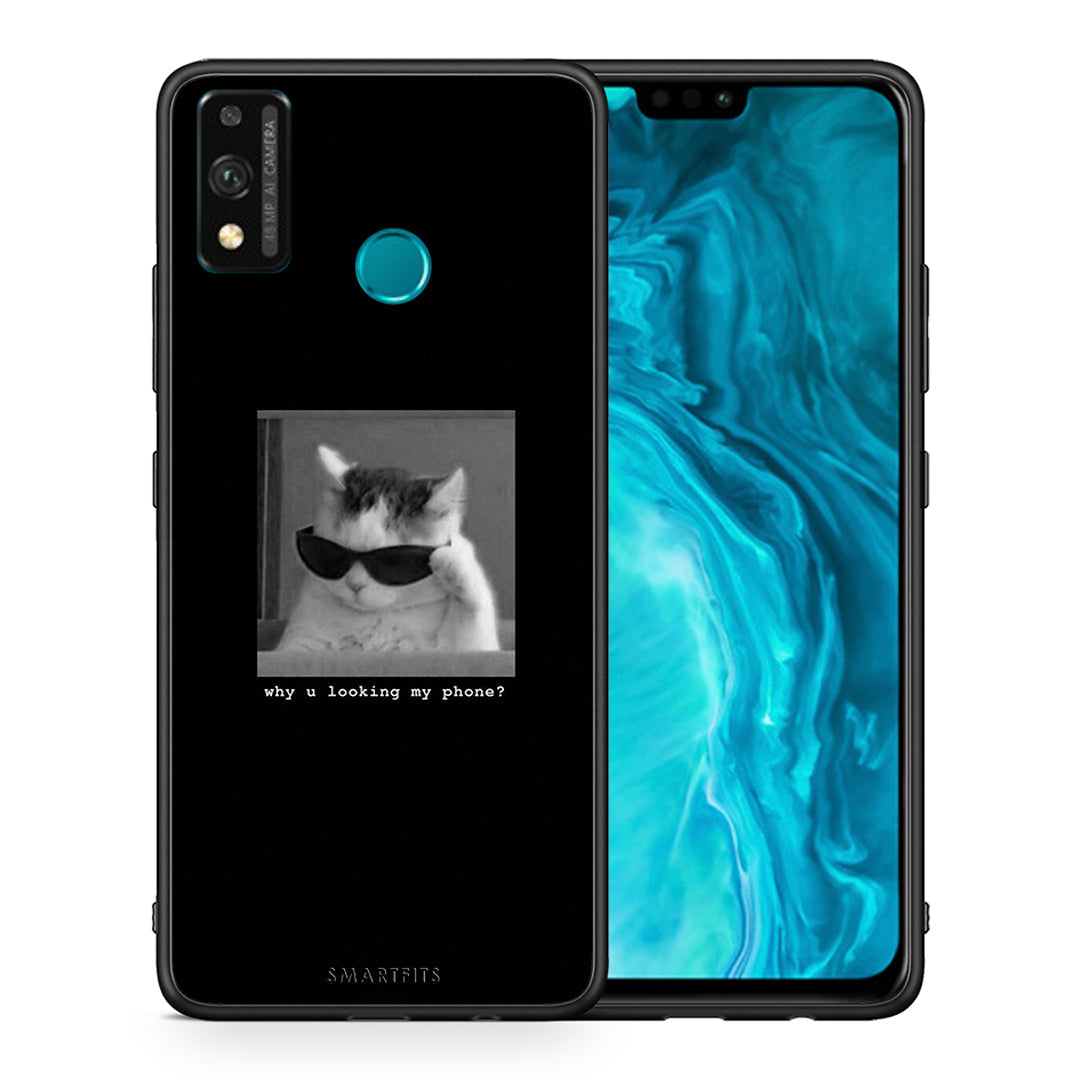 Θήκη Honor 9X Lite Meme Cat από τη Smartfits με σχέδιο στο πίσω μέρος και μαύρο περίβλημα | Honor 9X Lite Meme Cat case with colorful back and black bezels