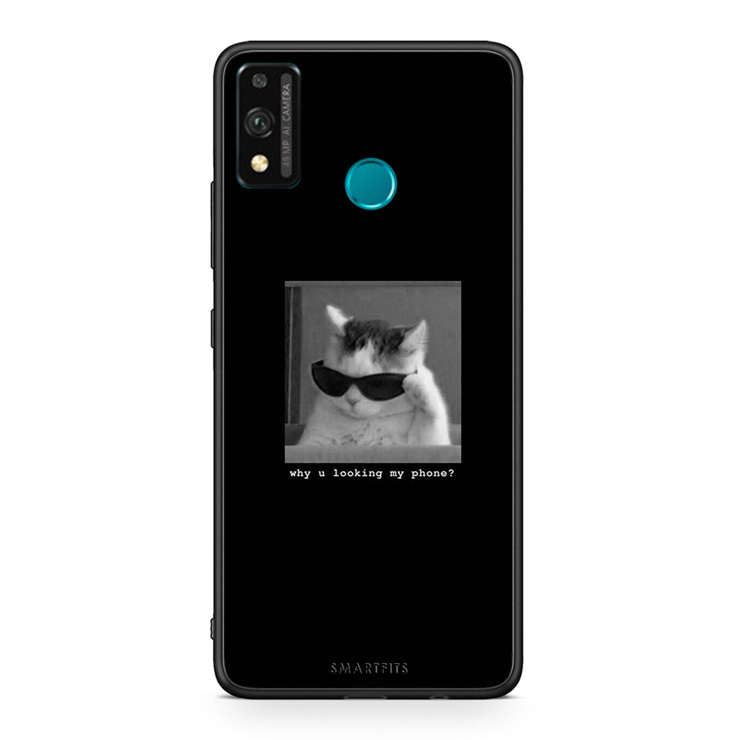 Honor 9X Lite Meme Cat θήκη από τη Smartfits με σχέδιο στο πίσω μέρος και μαύρο περίβλημα | Smartphone case with colorful back and black bezels by Smartfits