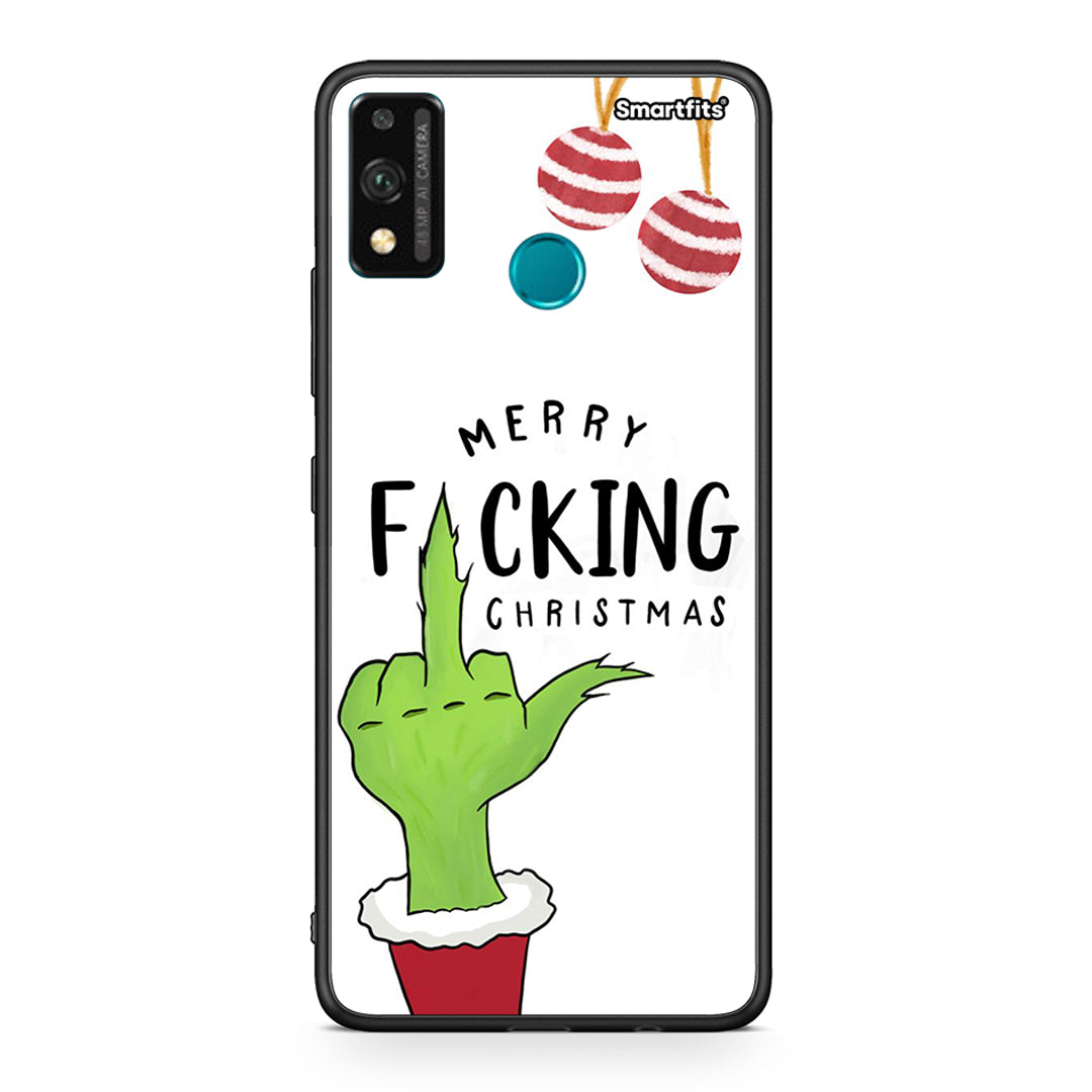 Honor 9X Lite Merry F Xmas θήκη από τη Smartfits με σχέδιο στο πίσω μέρος και μαύρο περίβλημα | Smartphone case with colorful back and black bezels by Smartfits